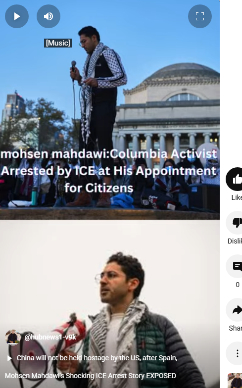 mohsen mahdawi:Columbia Activist Arrested by ICE at His Appointment for Citizenship
